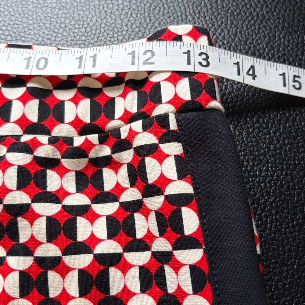 Anthropologie Maeve The Margot Kick Flare Pants Red Geometric Pull On Sz XS - Picture 14 of 15